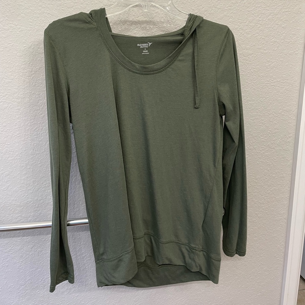 Old Navy Active Women’s Green Long Sleeve Hoodie Sweatshirt